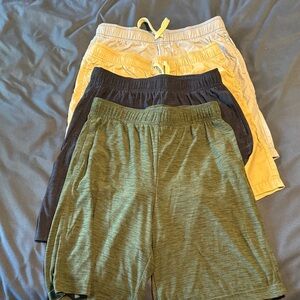 Set of Four Casual Shorts in Green, Navy, and Khakis and Light Blue